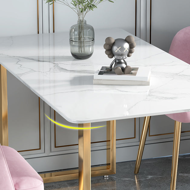 Glam 1/2/5 Pieces Dining Set Rectangle Stone Dining Table for Dining Room