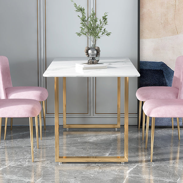 Glam 1/2/5 Pieces Dining Set Rectangle Stone Dining Table for Dining Room