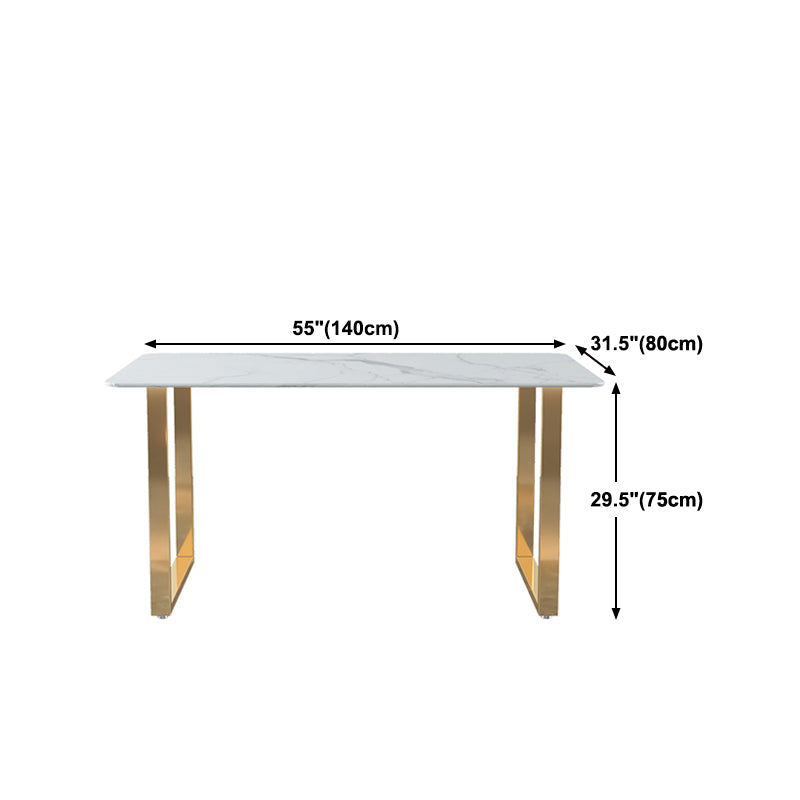 Glam 1/2/5 Pieces Dining Set Rectangle Stone Dining Table for Dining Room