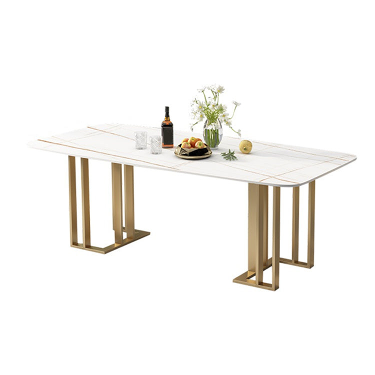 Glam 1/2/4/5/6 Pieces Dining Set Rectangle Stone Dining Table for Dining Room