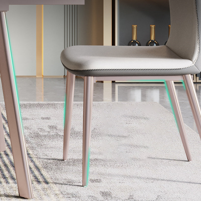 Modern 1/4/5/7 Pieces Rectangle Dinette Set with Sintered Stone Scalable Dining Table Set