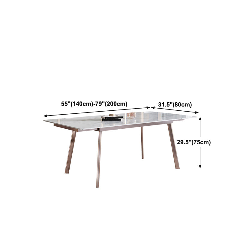 Modern 1/4/5/7 Pieces Rectangle Dinette Set with Sintered Stone Scalable Dining Table Set