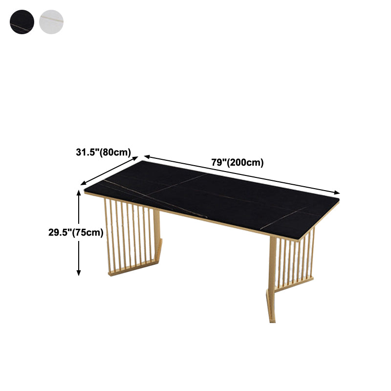 Glam 1/5/7 Pieces Dining Set Rectangle Stone Dining Table for Dining Room