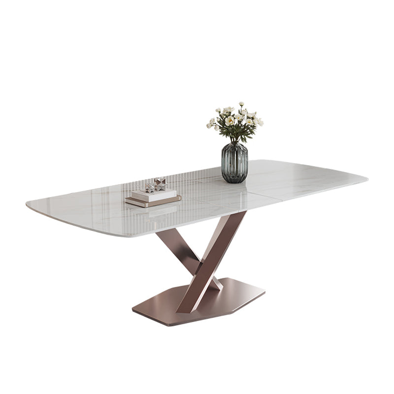 Modern 1/4/5/7 Pieces Scalable Dinette Set with Sintered Stone Rectangle Dining Table Set