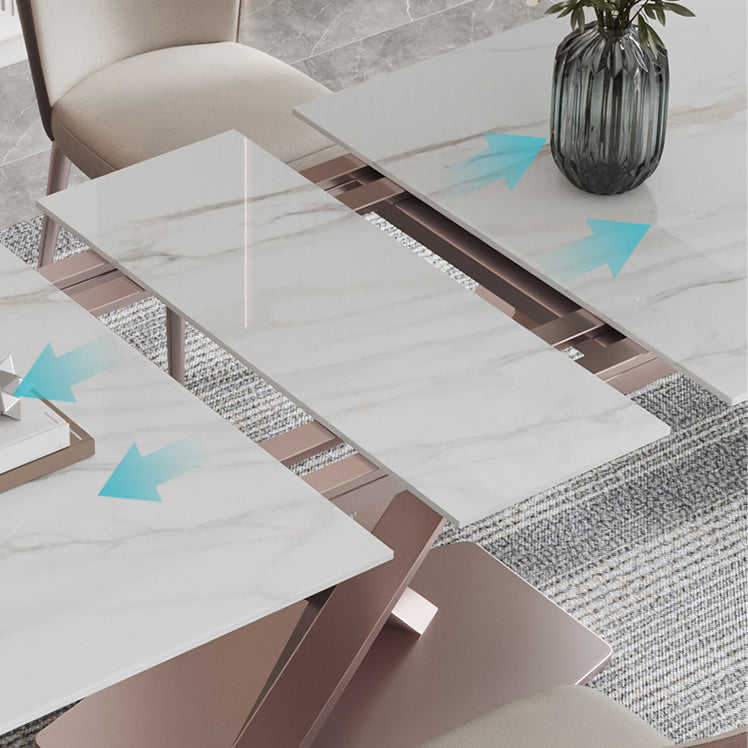 Modern 1/4/5/7 Pieces Scalable Dinette Set with Sintered Stone Rectangle Dining Table Set