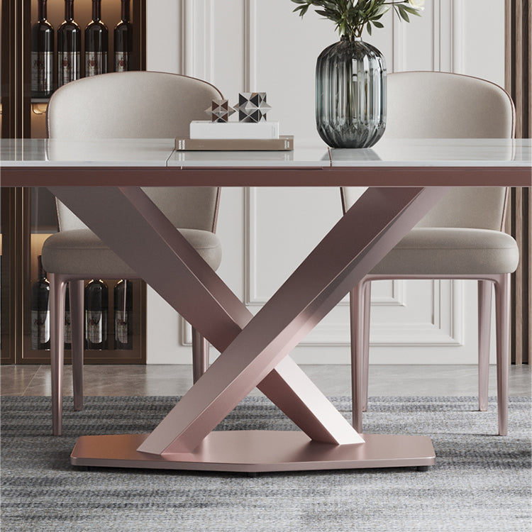 Modern 1/4/5/7 Pieces Scalable Dinette Set with Sintered Stone Rectangle Dining Table Set
