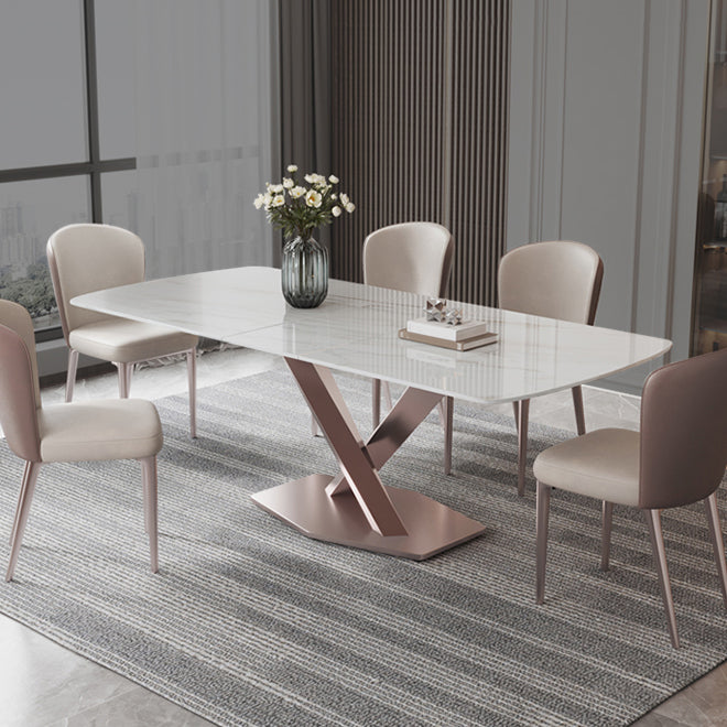 Modern 1/4/5/7 Pieces Scalable Dinette Set with Sintered Stone Rectangle Dining Table Set