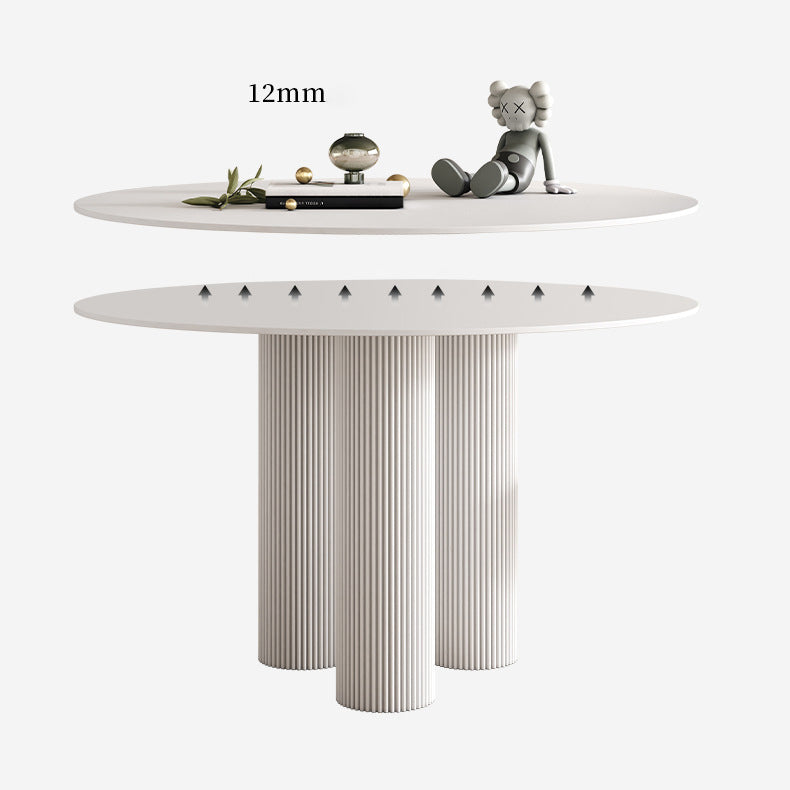 Round Dining Table Stone Top Dining Table with MDF Base for Dining Room