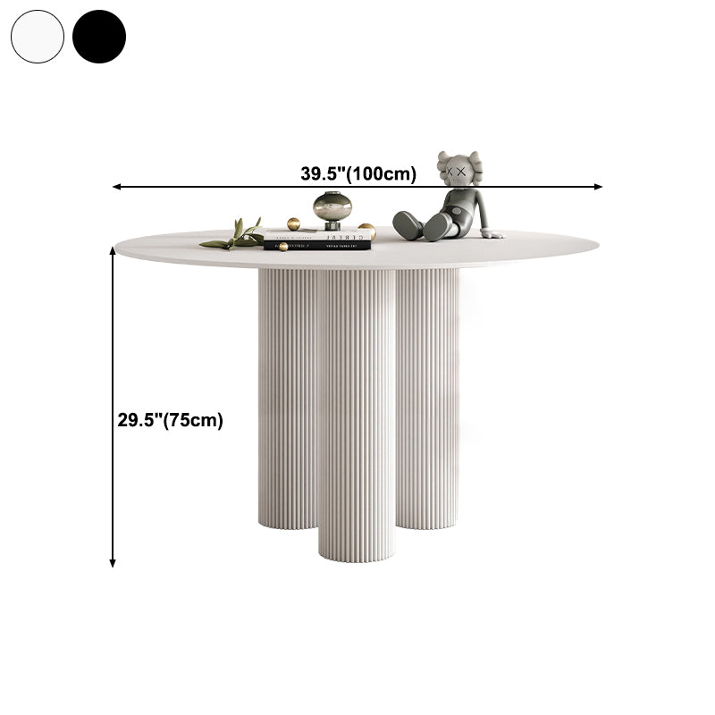 Round Dining Table Stone Top Dining Table with MDF Base for Dining Room