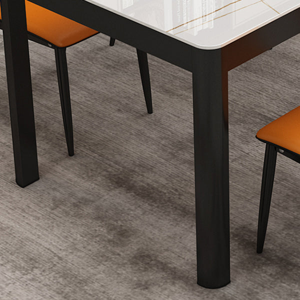 Metal Modern Rectangle Indoor Table Glass Top Table for Dining Room