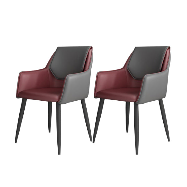 Modern Design Arm Solid Back Side Chairs Leather Dining Side Chair