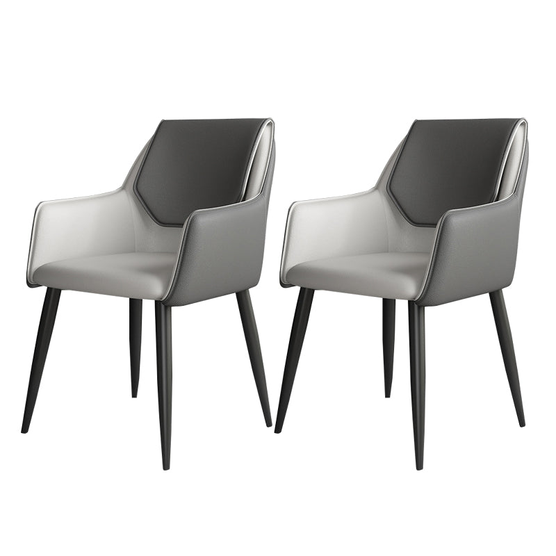 Modern Design Arm Solid Back Side Chairs Leather Dining Side Chair