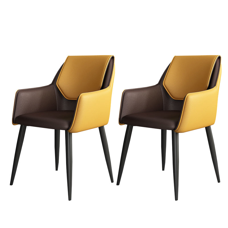 Modern Design Arm Solid Back Side Chairs Leather Dining Side Chair