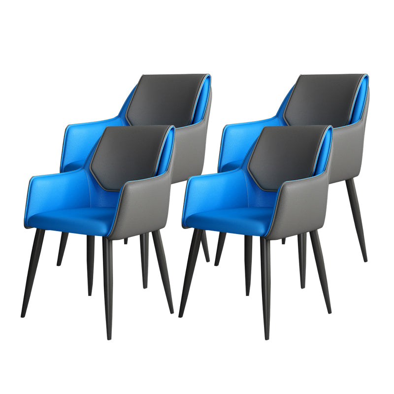 Modern Design Arm Solid Back Side Chairs Leather Dining Side Chair