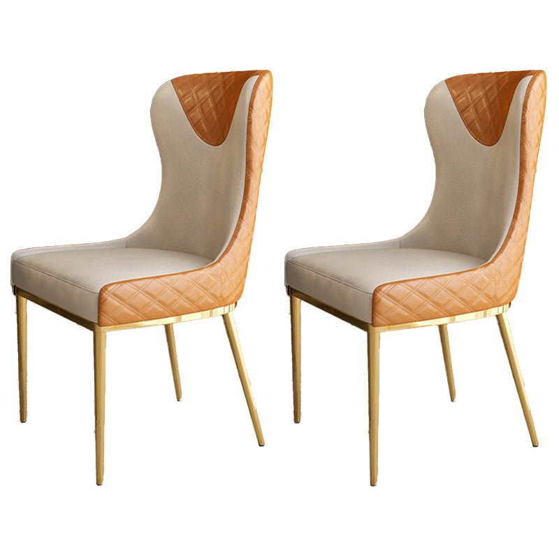 Nordic Style Wingback Armless Dining Chair Leather Dining Side Chair