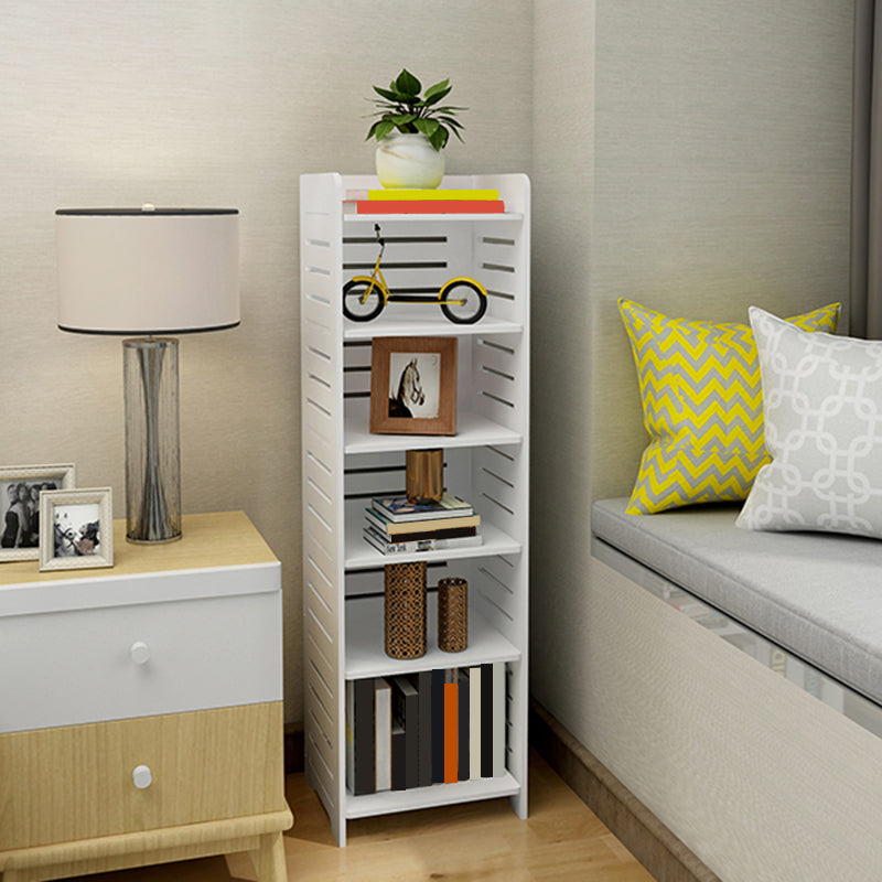 11.81"W Bookcase Contemporary Style Pure White Bookshelf for Home Office