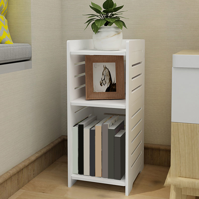 11.81"W Bookcase Contemporary Style Pure White Bookshelf for Home Office