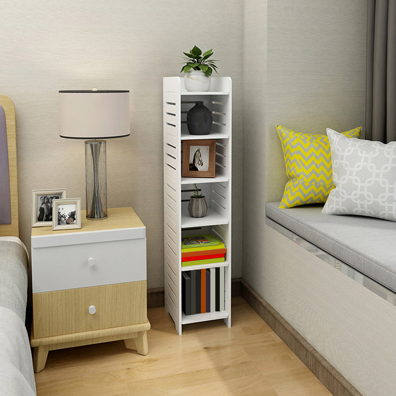 11.81"W Bookcase Contemporary Style Pure White Bookshelf for Home Office