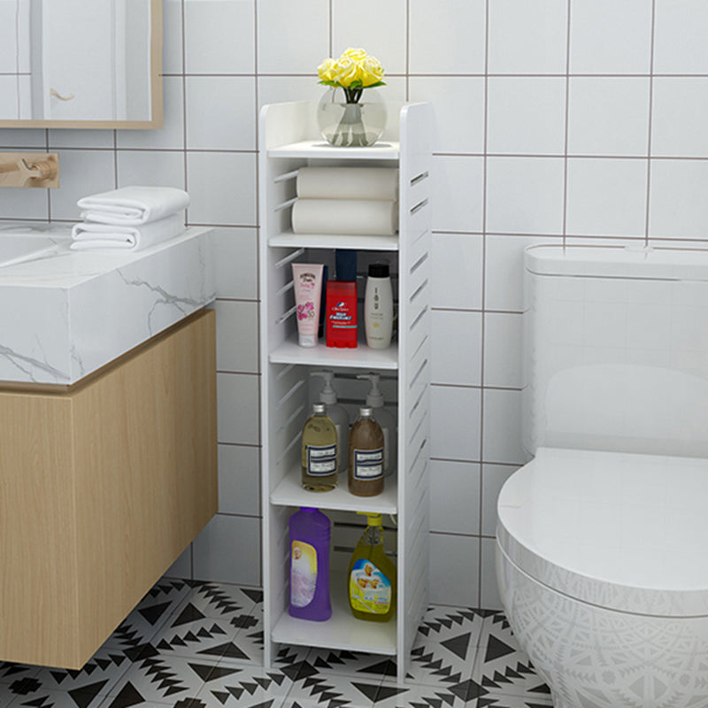 11.81"W Bookcase Contemporary Style Pure White Bookshelf for Home Office