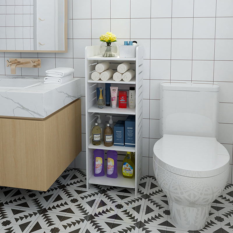 11.81"W Bookcase Contemporary Style Pure White Bookshelf for Home Office