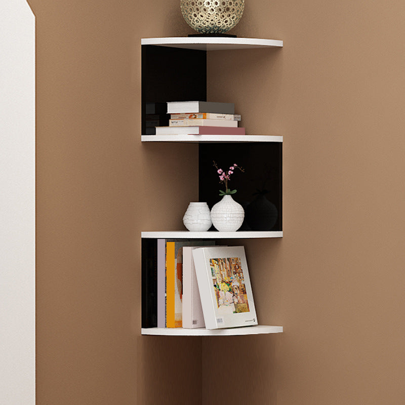 Contemporary Style Wall Mounted Bookcase Engineered Wood Bookshelf