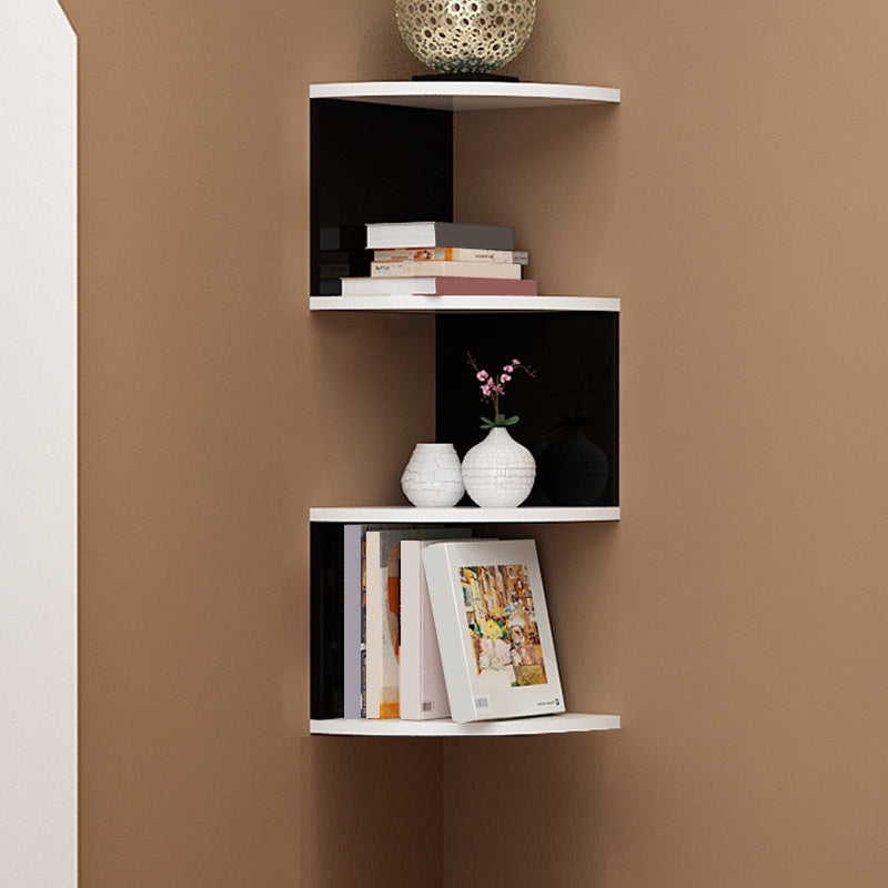 Contemporary Style Wall Mounted Bookcase Engineered Wood Bookshelf