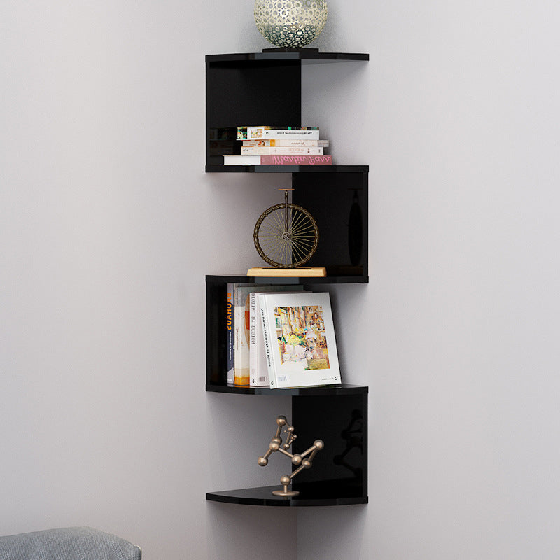 Contemporary Style Wall Mounted Bookcase Engineered Wood Bookshelf