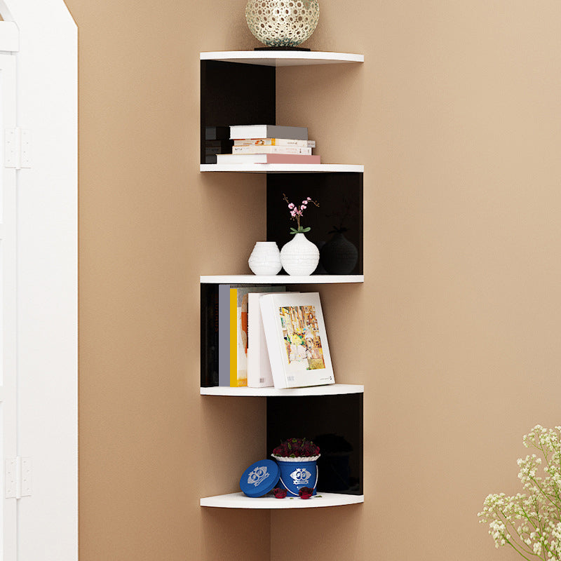 Contemporary Style Wall Mounted Bookcase Engineered Wood Bookshelf