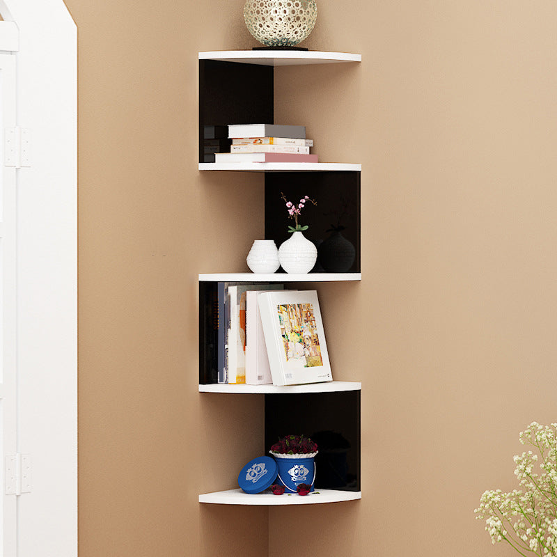 Contemporary Style Wall Mounted Bookcase Engineered Wood Bookshelf