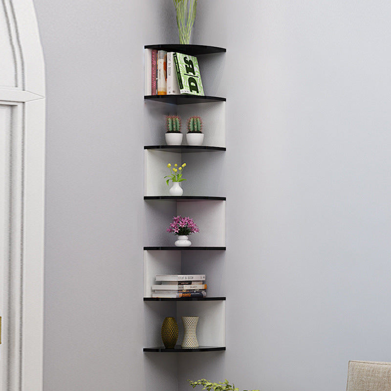 Contemporary Style Wall Mounted Bookcase Engineered Wood Bookshelf