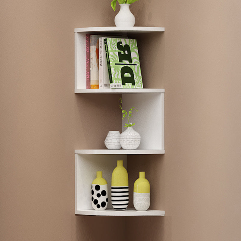 Contemporary Style Wall Mounted Bookcase Engineered Wood Bookshelf