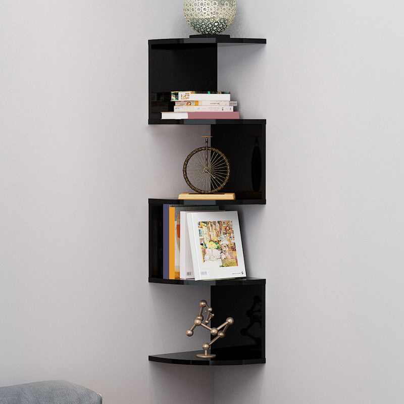 Contemporary Style Wall Mounted Bookcase Engineered Wood Bookshelf
