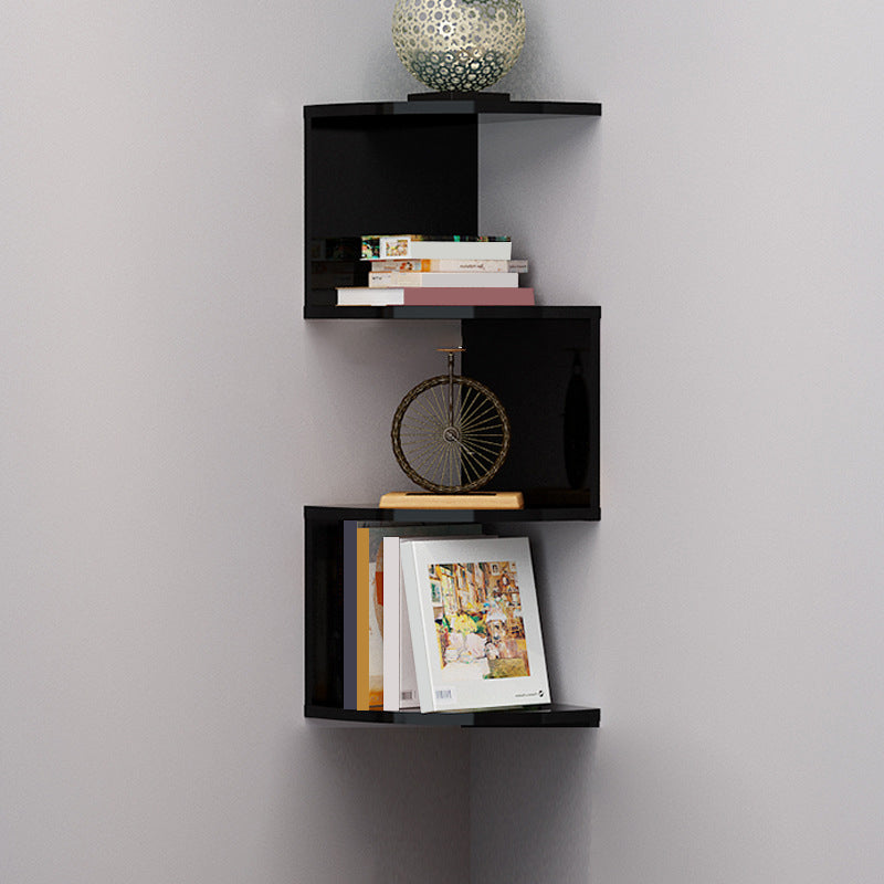 Contemporary Style Wall Mounted Bookcase Engineered Wood Bookshelf