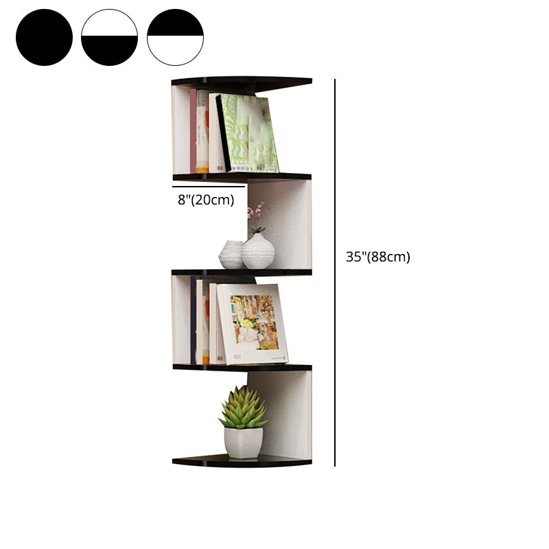 Contemporary Style Wall Mounted Bookcase Engineered Wood Bookshelf