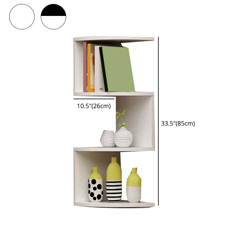 Contemporary Style Wall Mounted Bookcase Engineered Wood Bookshelf