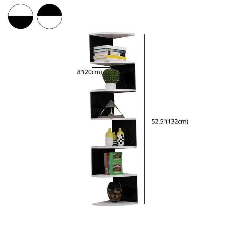 Contemporary Style Wall Mounted Bookcase Engineered Wood Bookshelf