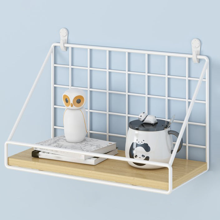 Home Floating Bookcase Modern Metal Bookshelf With Rectangular Shelves