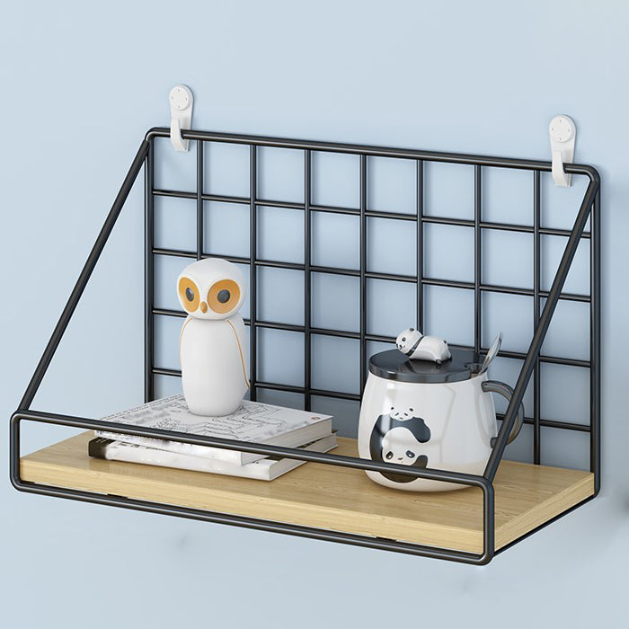 Home Floating Bookcase Modern Metal Bookshelf With Rectangular Shelves