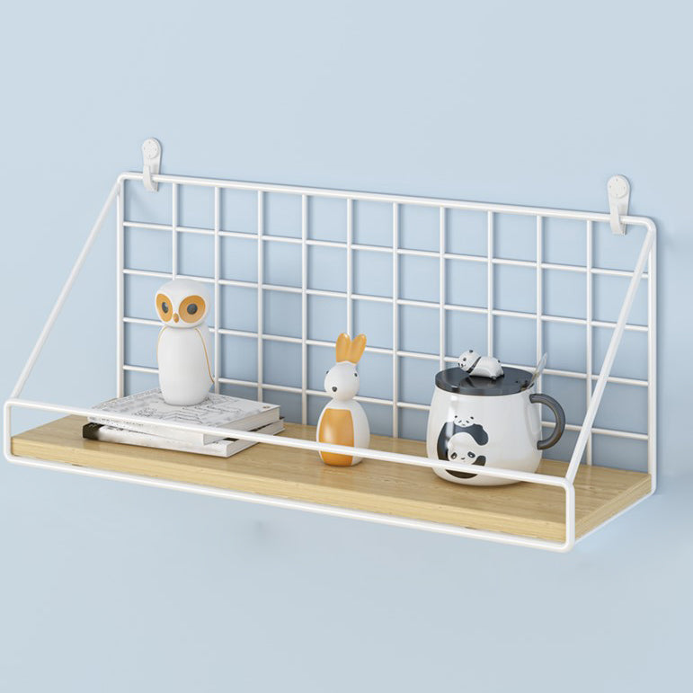 Home Floating Bookcase Modern Metal Bookshelf With Rectangular Shelves