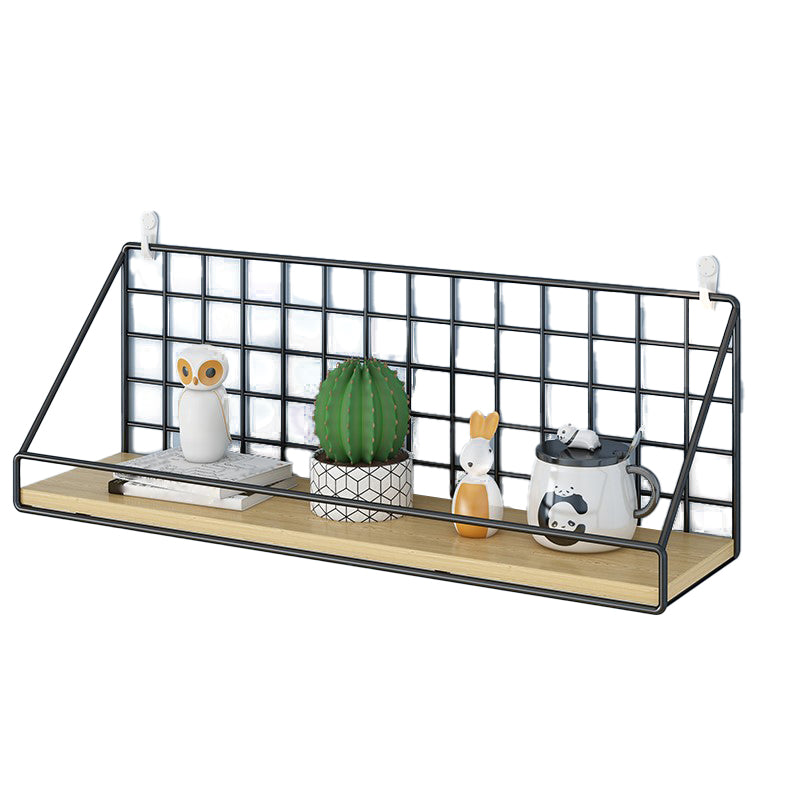 Home Floating Bookcase Modern Metal Bookshelf With Rectangular Shelves