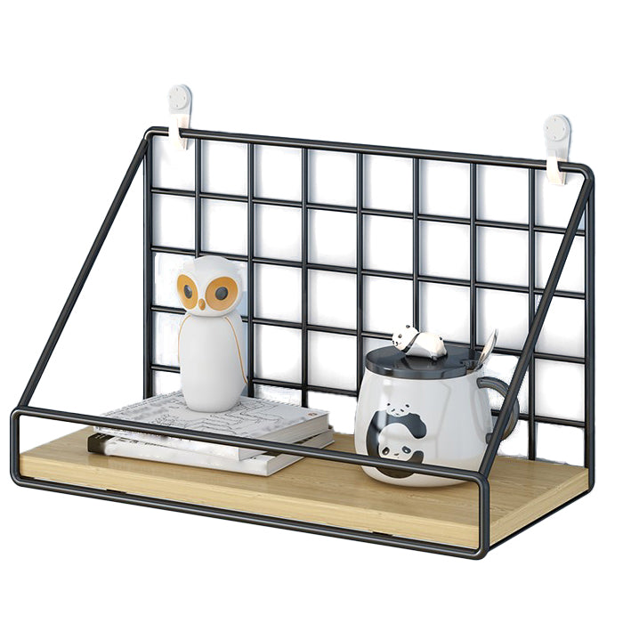 Home Floating Bookcase Modern Metal Bookshelf With Rectangular Shelves