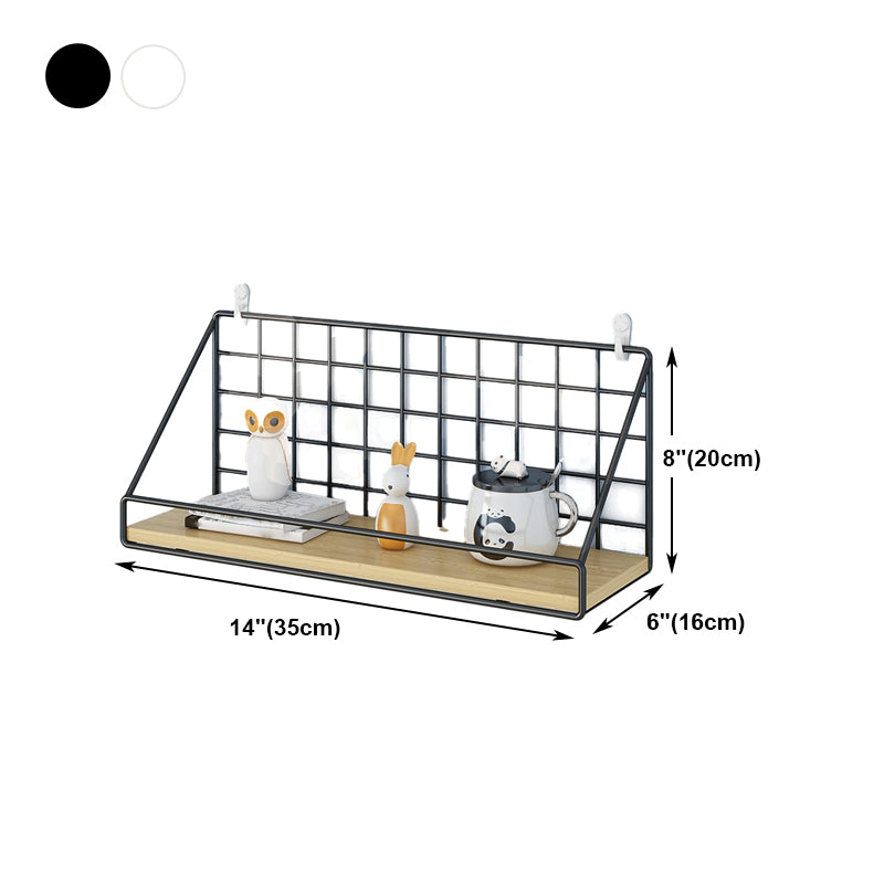 Home Floating Bookcase Modern Metal Bookshelf With Rectangular Shelves