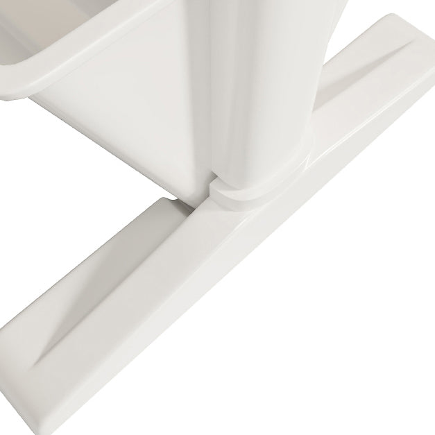 7.87"W Bookcase Contemporary Style Closed Back White Bookshelf for Home Office