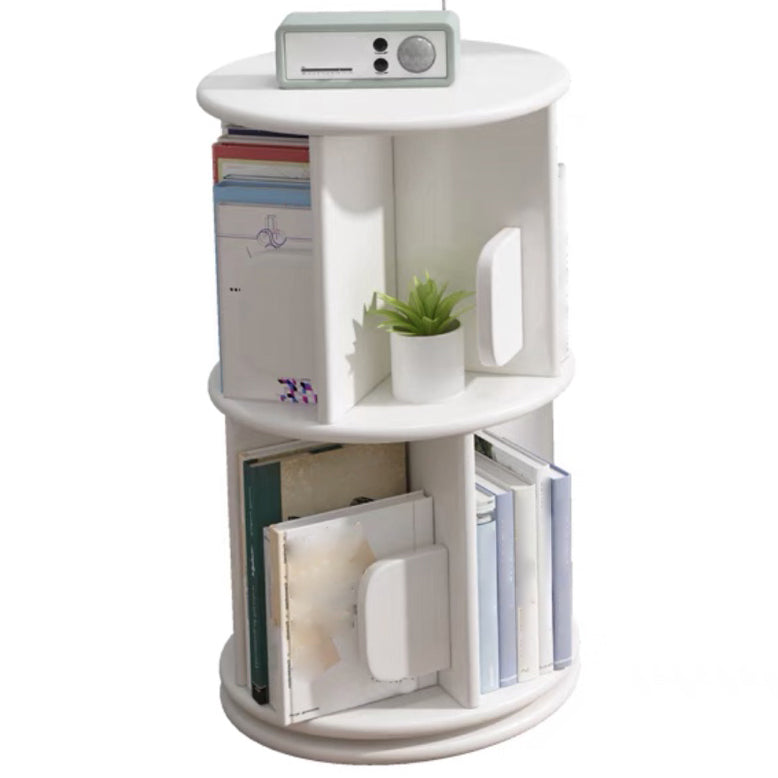 Solid Wood Geometric Bookcase Modern Rotatable Bookshelf for Home