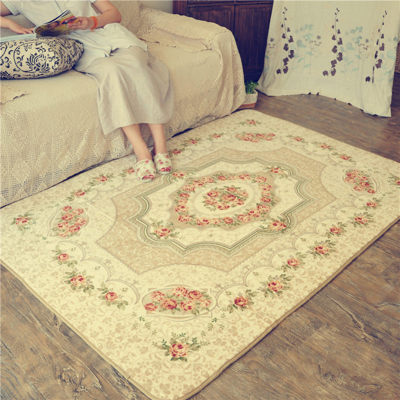 Modern European Style Rug Living Room Carpet Polyester Washable Area Rug