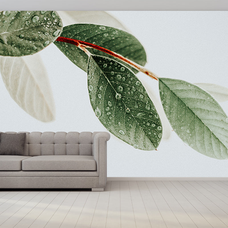 Plants Stain Resistant Wall Mural Washable Wallpaper Sitting Room Wall Mural