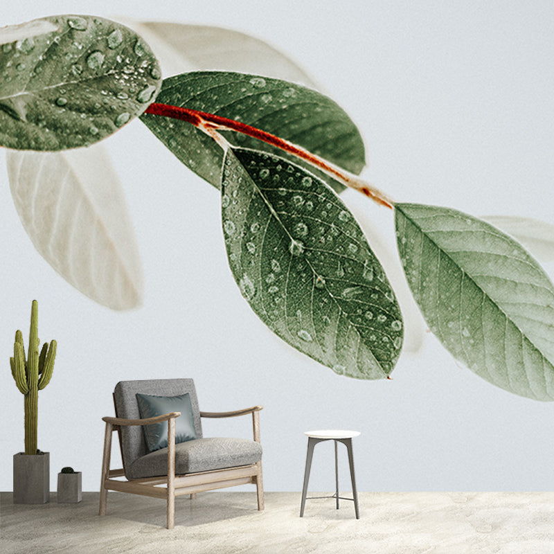 Plants Stain Resistant Wall Mural Washable Wallpaper Sitting Room Wall Mural