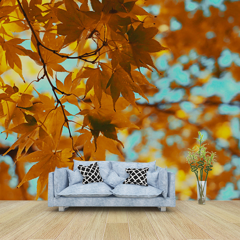 Plants Stain Resistant Wall Mural Washable Wallpaper Sitting Room Wall Mural