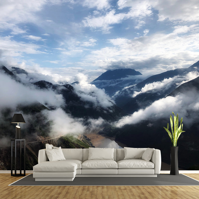 Photography Wall Mural Wallpaper Mountain Range Sitting Room Wall Mural
