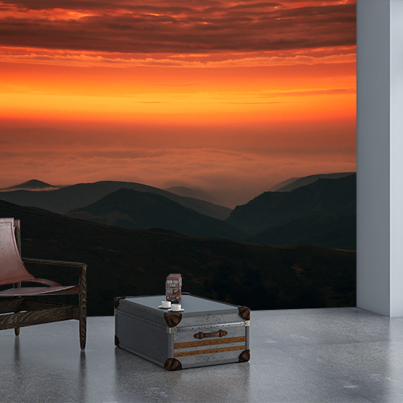 Mural Modern Photography Wallpaper Mountain Range Sitting Room Wall Mural